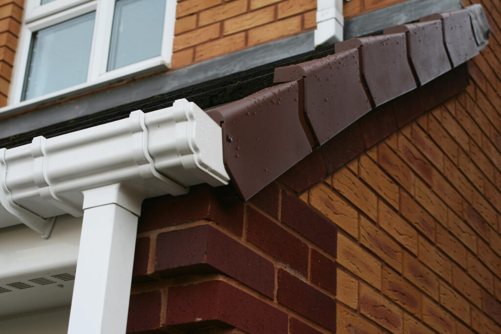 New guttering and new dry verge fixed to a new home